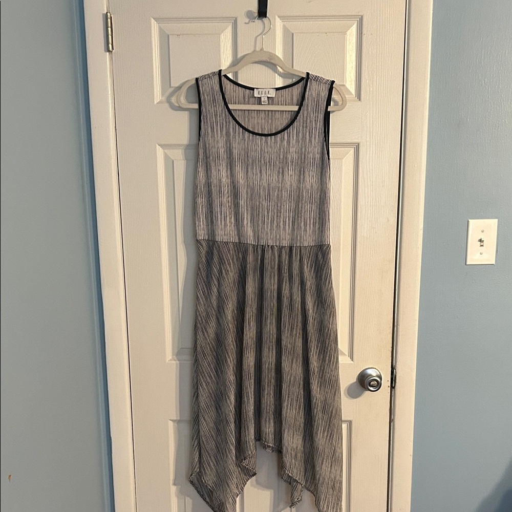 Elle Black and Gray Asymmetrical Dress